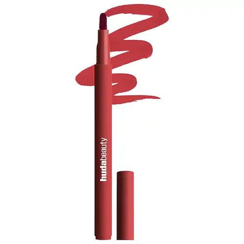 Huda Beauty Lip Contour Lip Stain For 12-Hour Wear Cherry Red