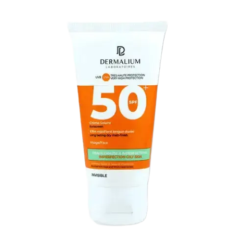 Dermalium Crème Solaire SPF 50+ Peaux Grasses À Imperfections