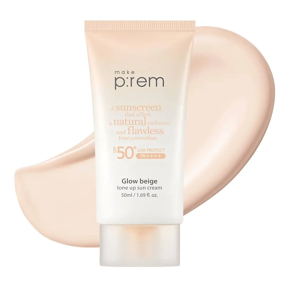 Make p:rem Glow Beige Tone Up Sun Cream SPF 50