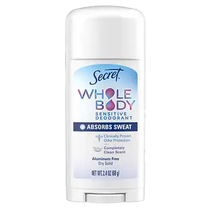 Secret Whole Body Sensitive Aluminum Free Dry Feel Deodorant Stick Completely Clean