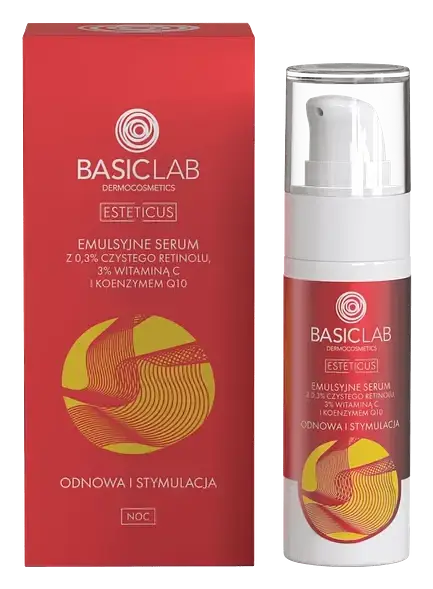 BasicLab Emulsion Serum with 0.3% Pure Retinol, 3% Vitamin C and Coenzyme Q10