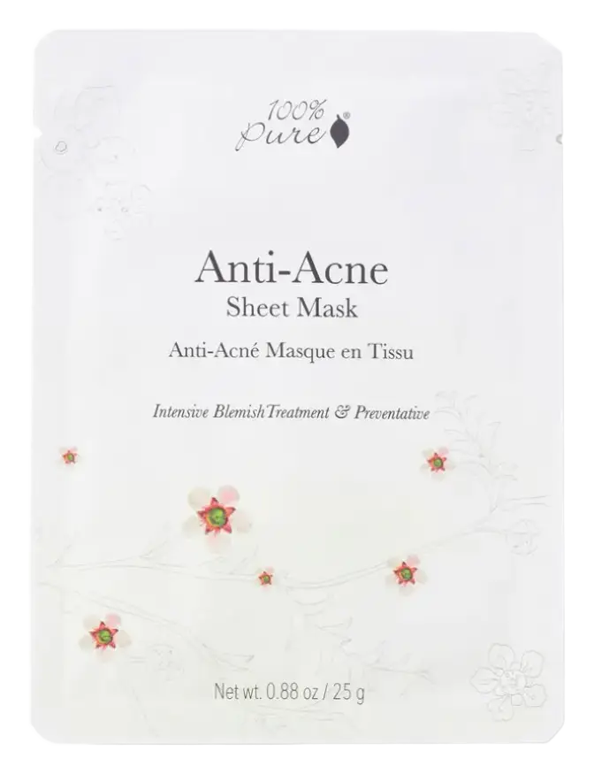 100% Pure Sheet Mask Anti Acne