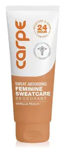 Carpe Sweat Absorbing Feminine Sweatcare Deodorant Vanilla Peach