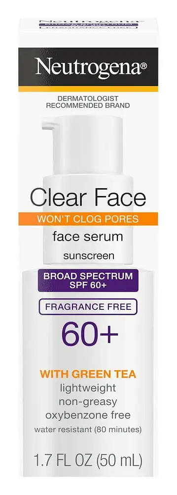 Neutrogena Clear Face Serum Sunscreen With Green Tea SPF 60+