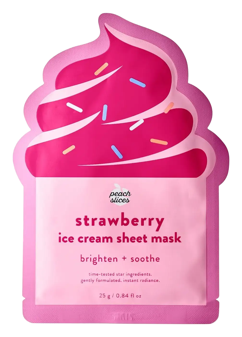 Peach Slices Strawberry Ice Cream Sheet Mask
