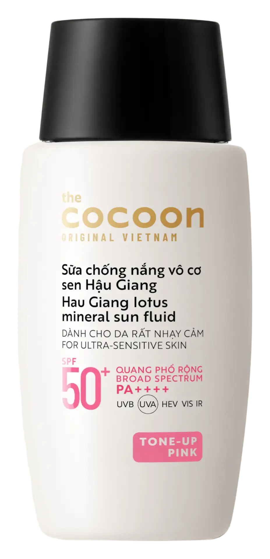 The Cocoon Vietnam Hau Giang Lotus Mineral Sun Fluid SPF 50+ Pink