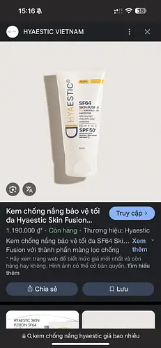 Hyaestic Hyaestic Skin Fusion SF64 Sun And Pollution Protector SPF50+