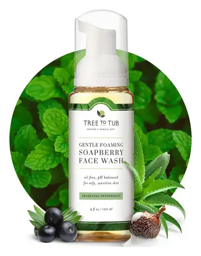 Tree to Tub Gentle Foaming Soapberry Face Wash Awakening Peppermint