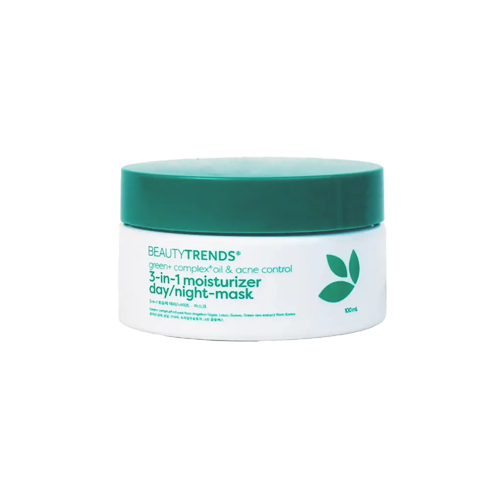 Beautytrends Green+ Complex Oil & Acne Control 3-In-1 Moisturizer Day/Night Mask