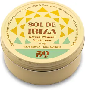Sol De Ibiza Natural Mineral Sunscreen SPF50
