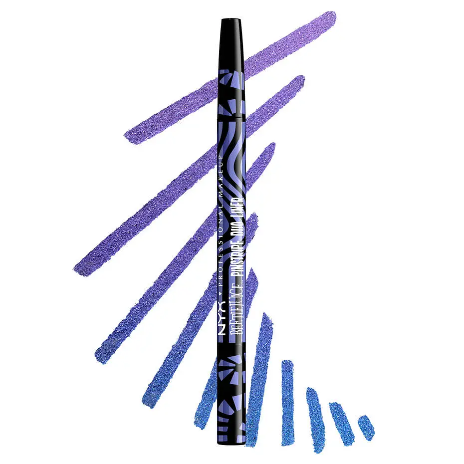 NYX Cosmetics Beetlejuice Pin Stripe Duo Liners 02 Purple Chrome
