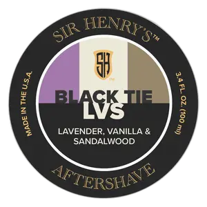 Sir Henry's Aftershave Splash Black Tie LVS Lavender, Vanilla, & Sandalwood