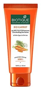 Biotique Sun Shield Carrot SPF40+ Sunscreen Lotion