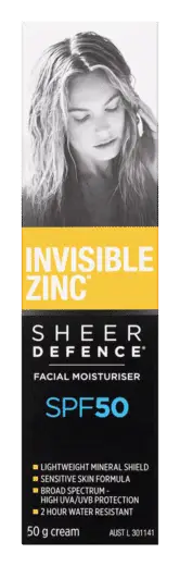 Invisible Zinc Sheer Defence Facial Moisturiser SPF 50
