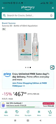 Suncros Octinoxate, avobenzone, oxybenzone, octocrylene and zinc oxide lotion