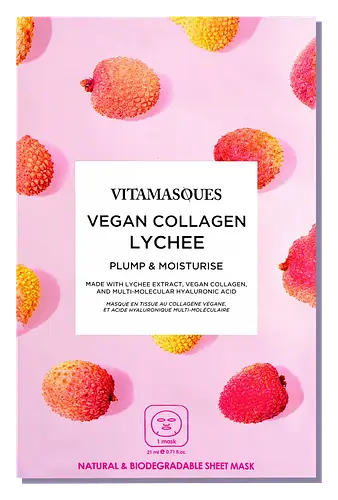 Vitamasques Vegan Collagen Lychee Face Sheet Mask