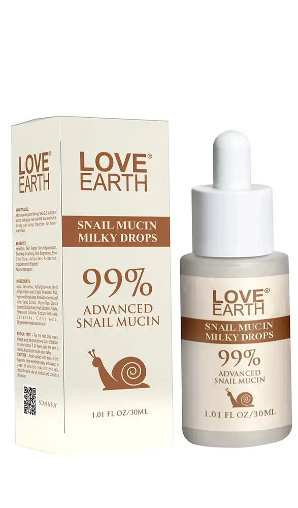 Love Earth Snail Mucin Milky Drops Face Serum