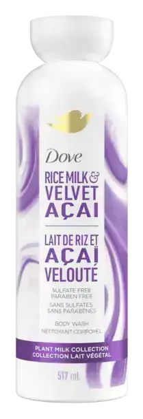 Dove Plant Milk Body Wash Rice Milk & Velvet Açai