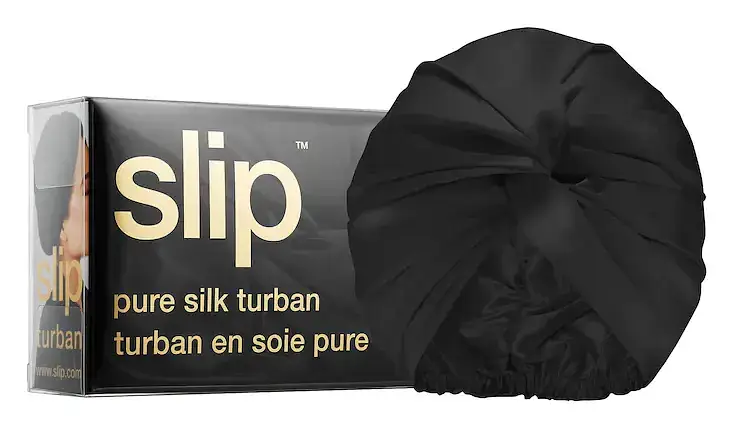 Slip Pure Silk Turban Black