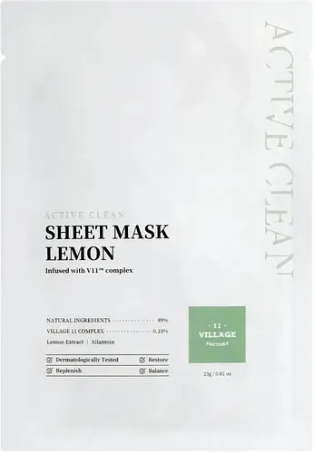 Village 11 Factory Active Clean Sheet Mask Lemon