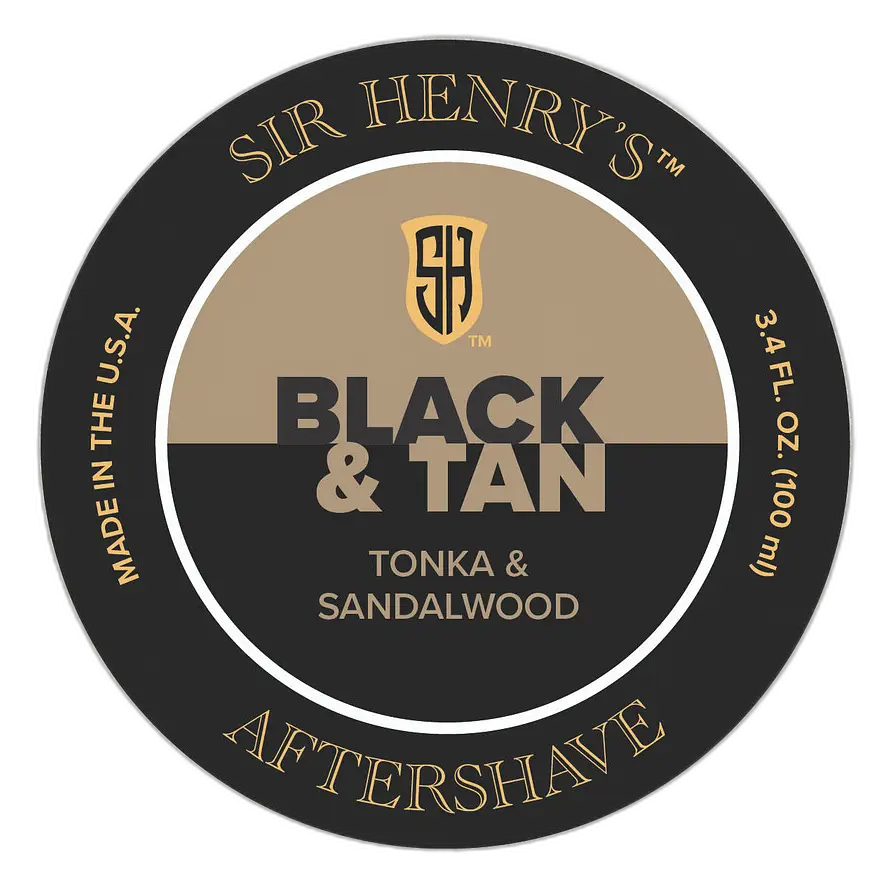 Sir Henry's Aftershave Splash Black & Tan Tonka & Sandalwood